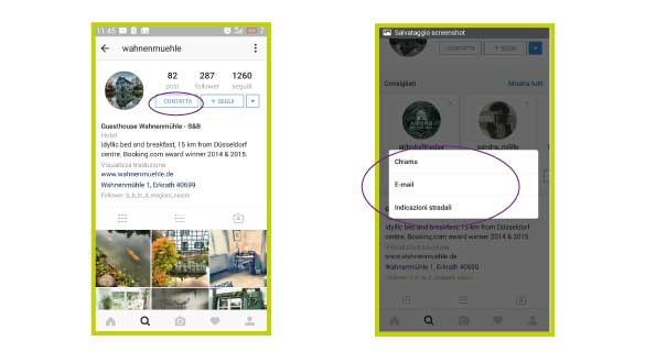 come passare account instagram business hotel